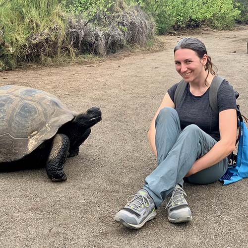 Laura with tortoise