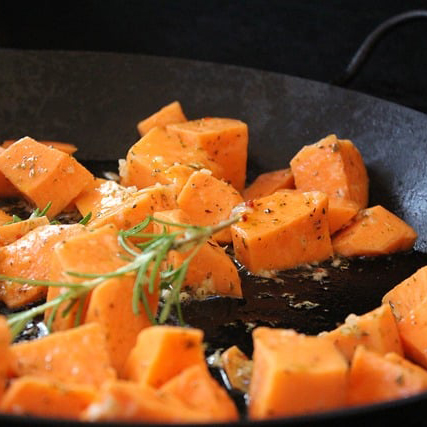 yams in a skillet